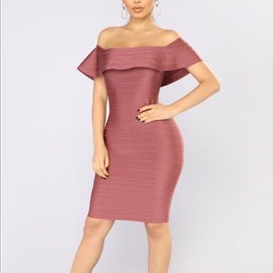 Bandage Dress - Rose Brown